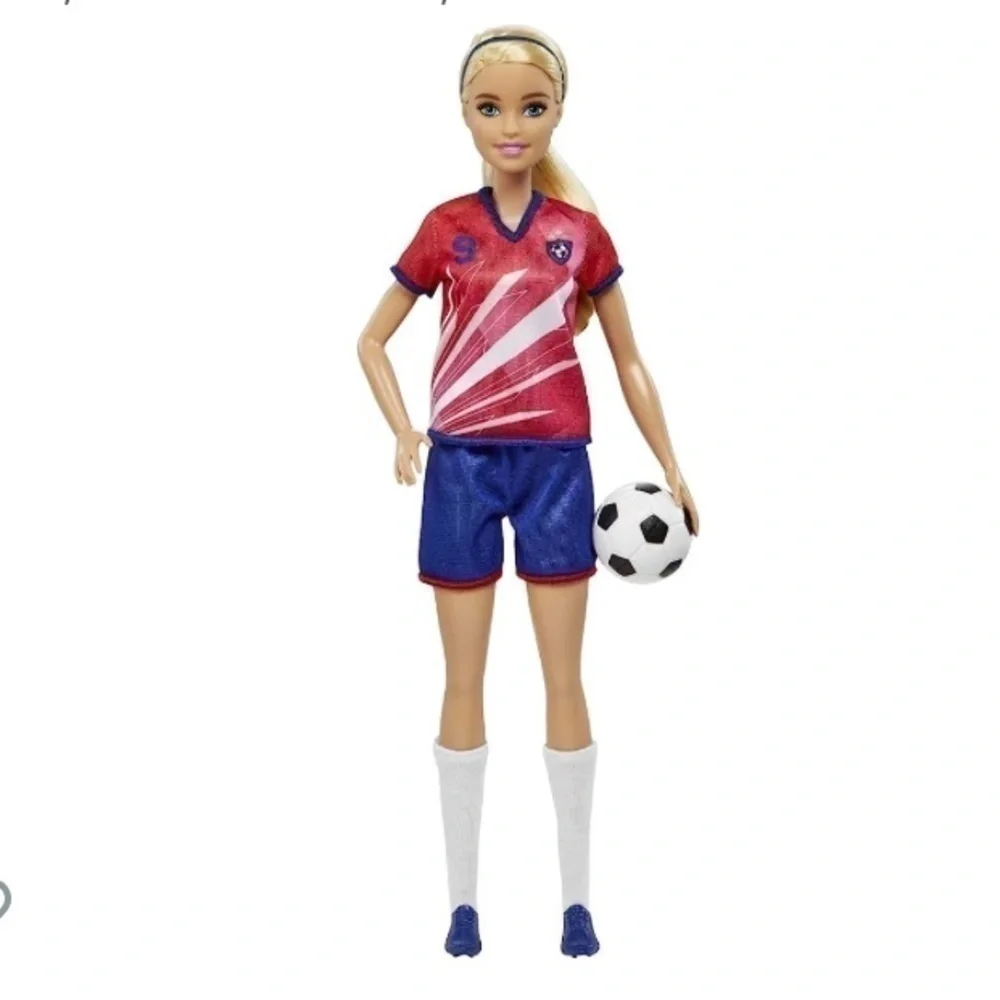 Barbie You Can Be Anything Doll Soccer NEW Kids Toy Blonde Pink Blue